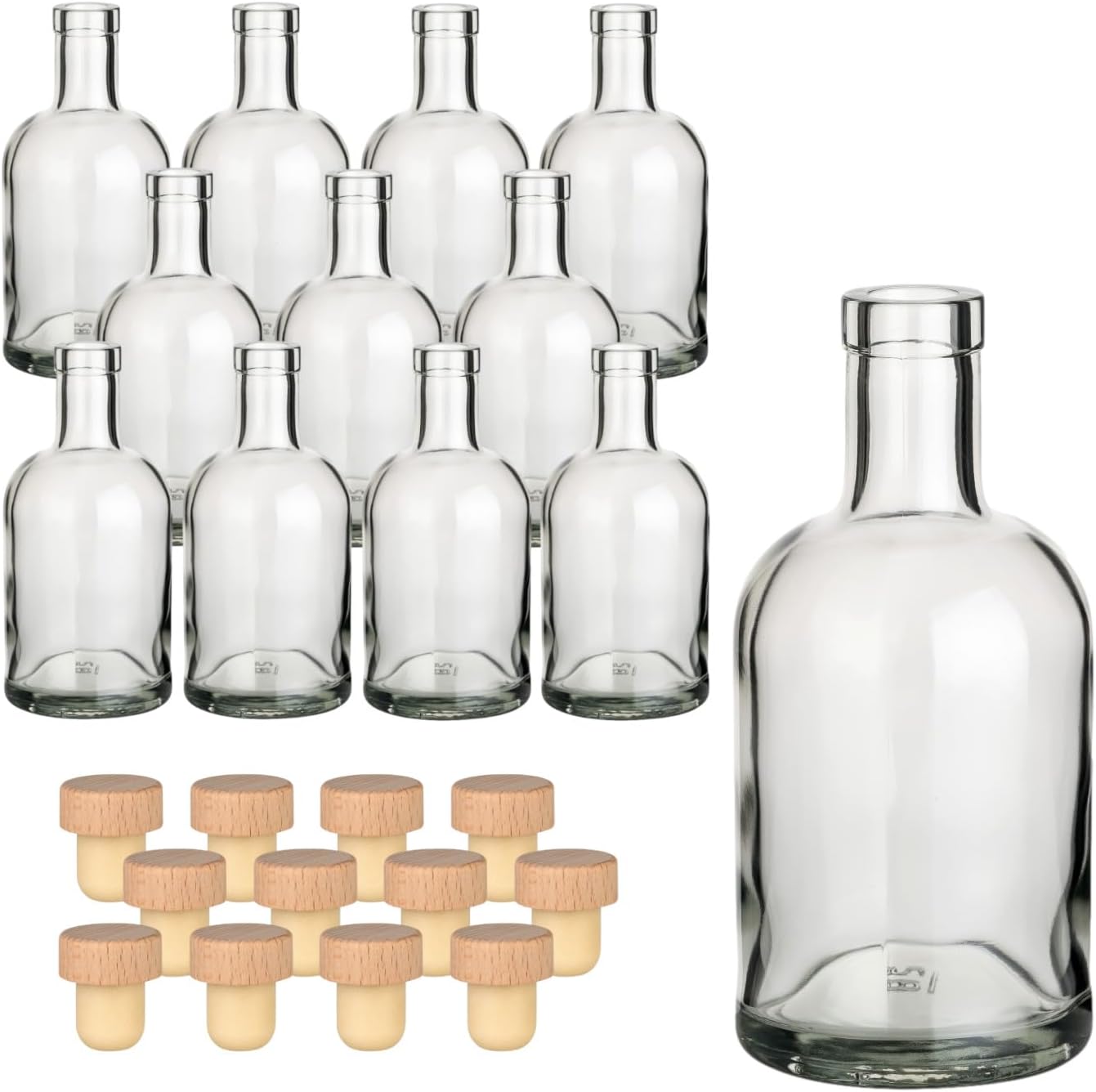 Gouveo – bouteilles verre 500 ml, bouchon bois